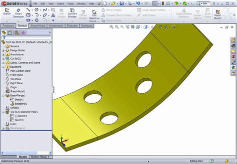 curved sheet metal solidworks